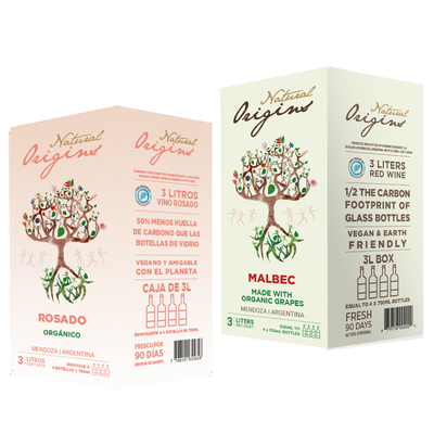 Caja x2 Bag-in-Box 3lts Natural Origins Rosé + Malbec Orgánico