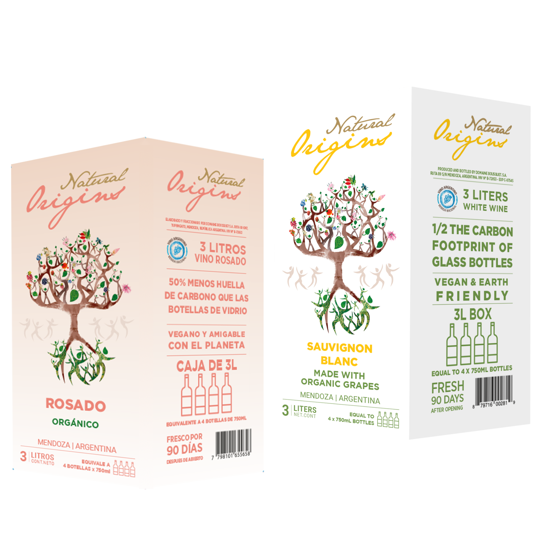 ¡PRÓXIMAMENTE! Caja x2 Bag-in-Box 3lts Natural Origins Rosé + Sauvignon Blanc Orgánico
